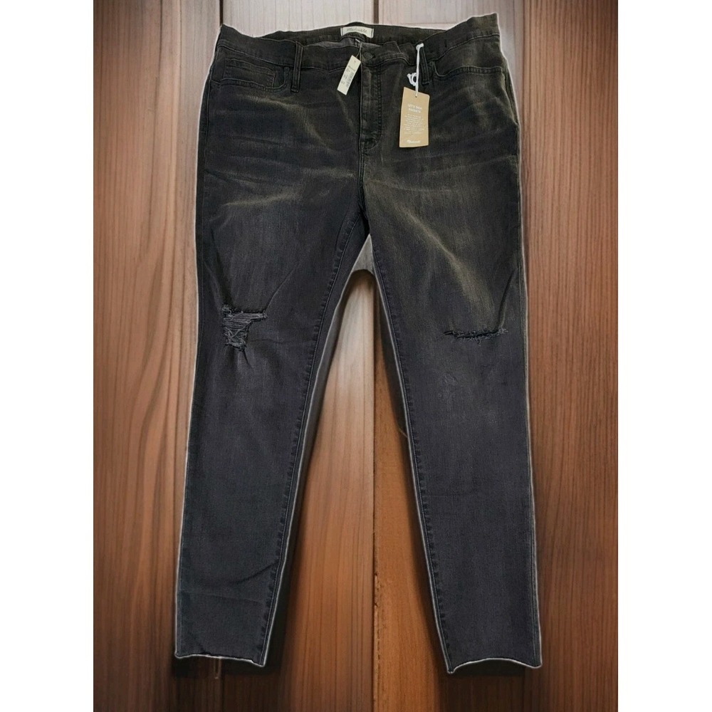 NEW Madewell 9"‎ High-Rise Skinny Jeans Women's  36* Black Denim Stretch